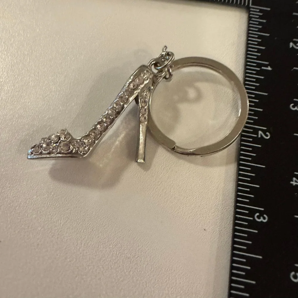 Rhinestone High Heel Shoe Keychain‎ Bling Sparkly Charm Purse Accessory